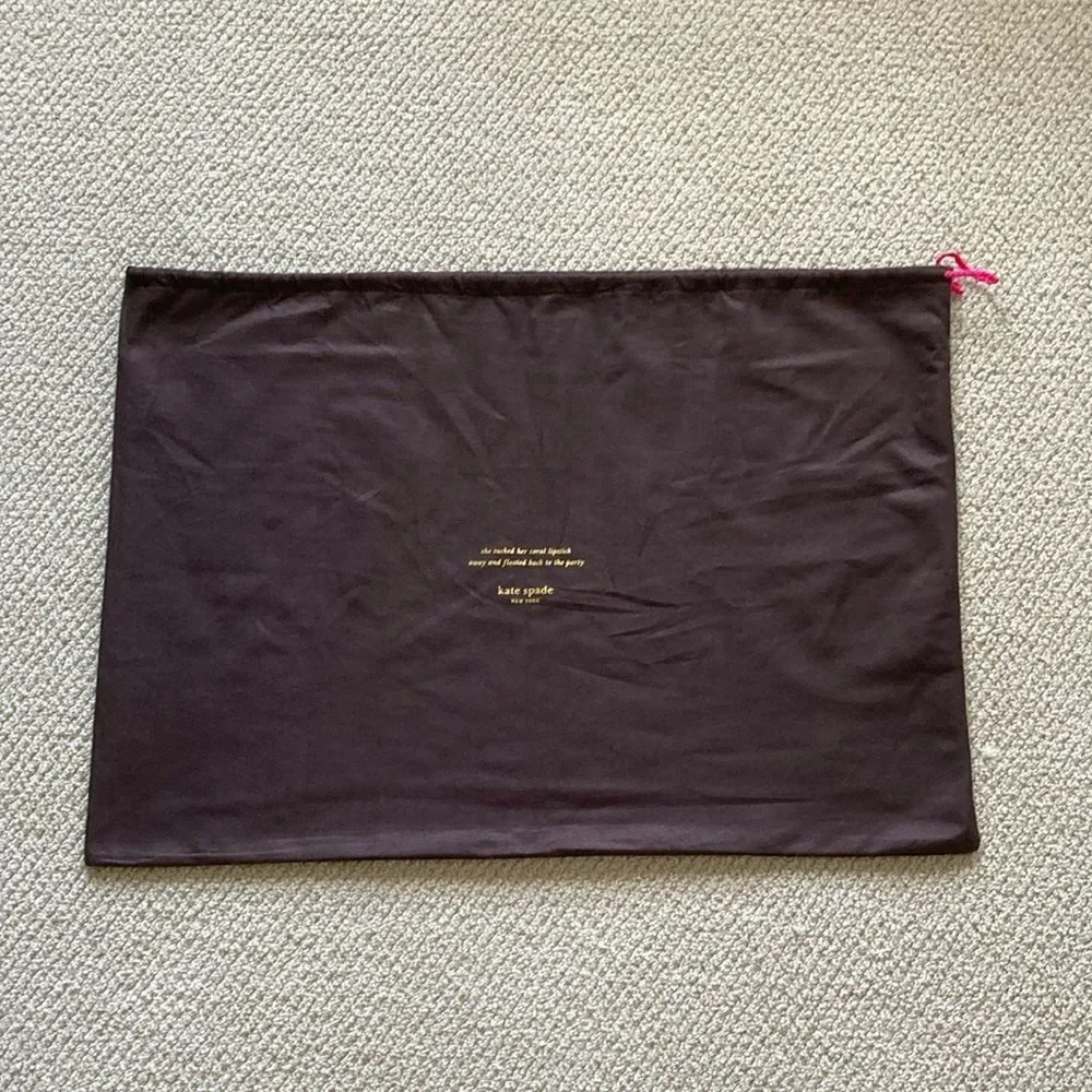 Kate Spade Large Brown Dust Bag Purse Protection Case Slip 27.5” x 19” Like New